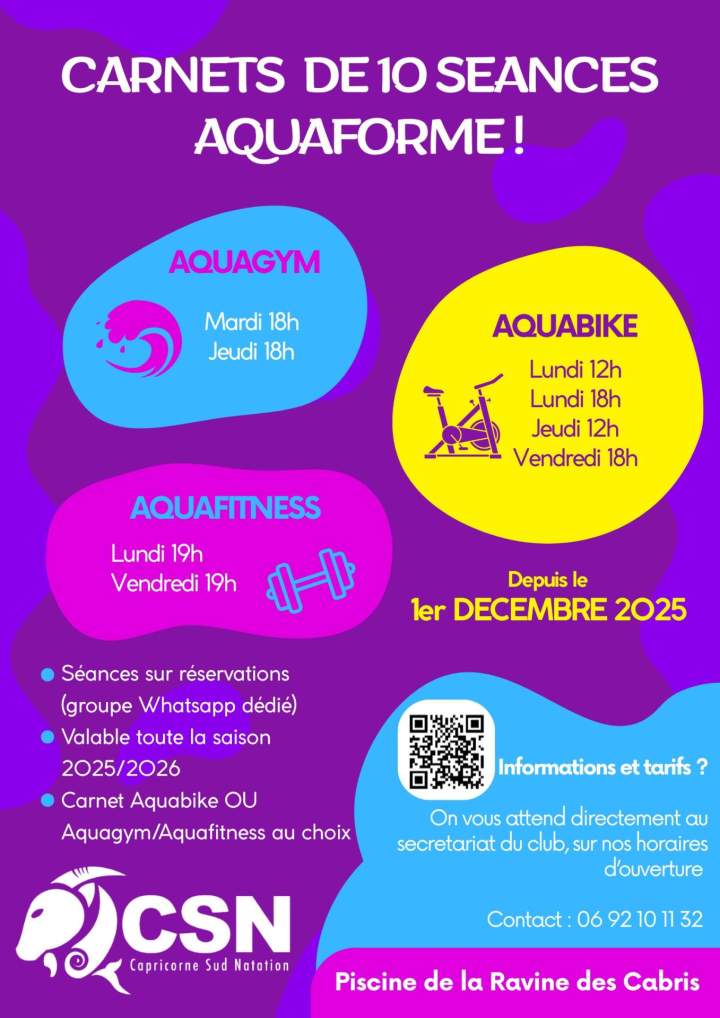 CARNETS DE 10 SEANCES AQUAFOME